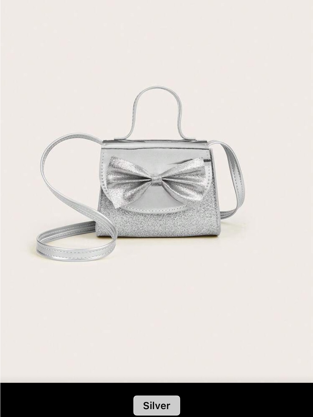 Silver Bow Accent Crossbody Bag